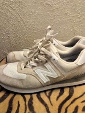 New Balance Neutral Beige and White Casual Sneakers